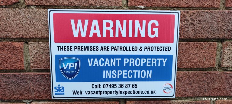 Vacant Property Inspections Signage